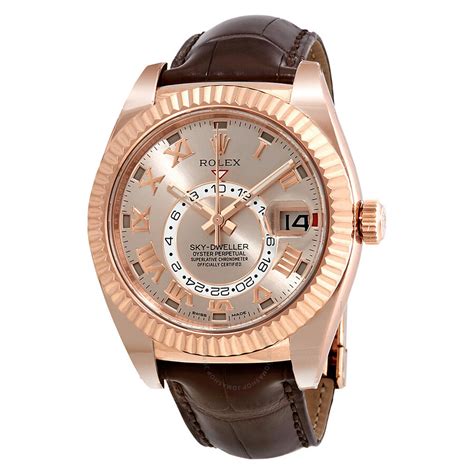 rolex sky dweller sundust 18k everose gold mens watch|Rolex Sky-Dweller everose gold.